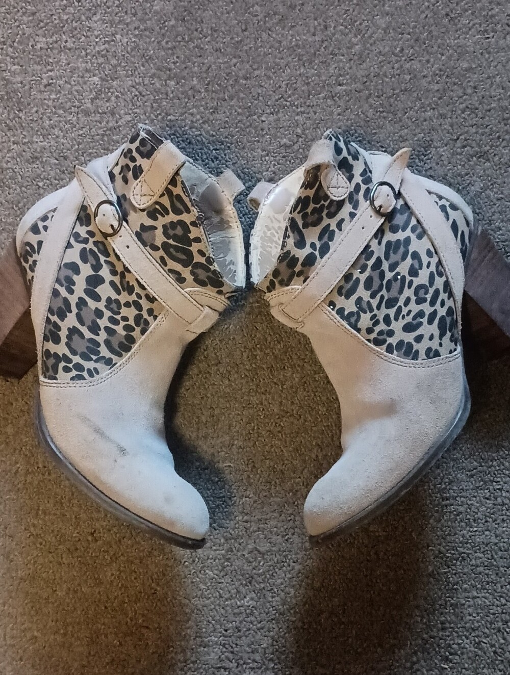 Faux Suede Leopard Print Booties